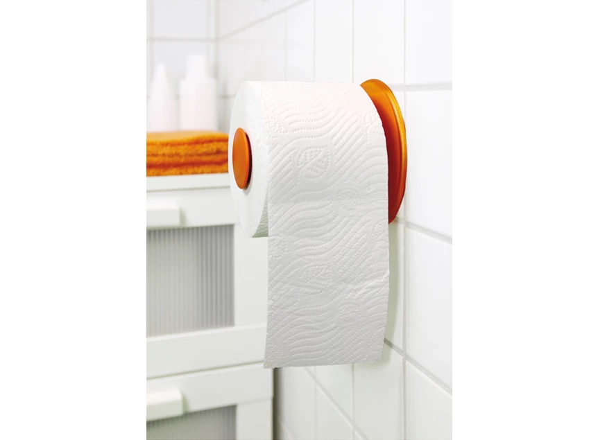 5235540 Koziol plug'n'roll toiletpapierhouder zwart transparant sfeer