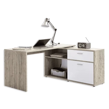 Diego 1 bureau zandeik fmd möbel 367-001 witte hoogglans front spaanplaat melamine budget modulair