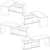 Diego 1 bureau budget modulair opstellingen fmd möbel 367-001 spaanplaat melamine