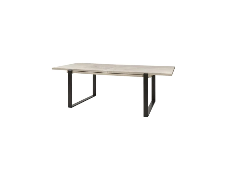 T17UME verlengbare eettafel evan K540 millenium eik lichtgrijs 163,5x100cm open