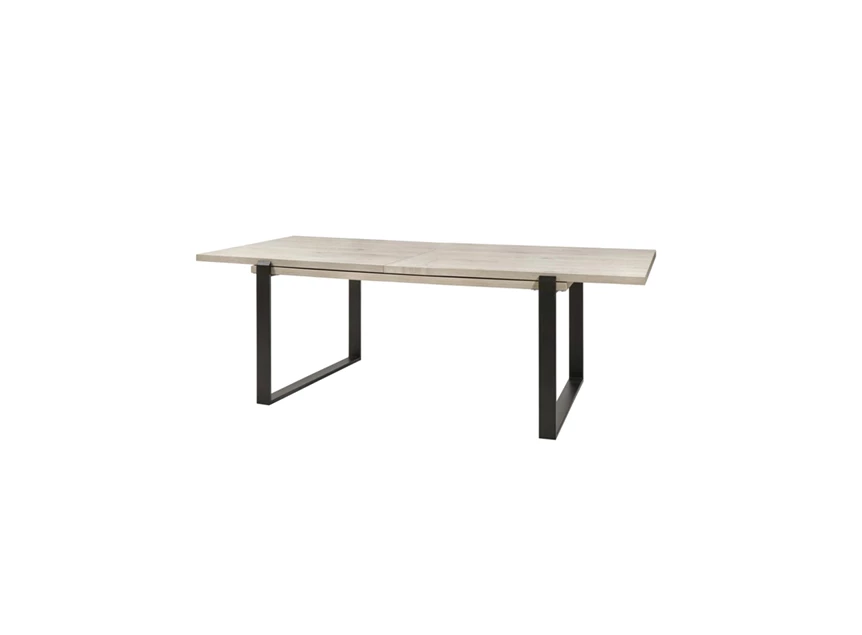 T17UME verlengbare eettafel evan K540 millenium eik lichtgrijs 163,5x100cm open