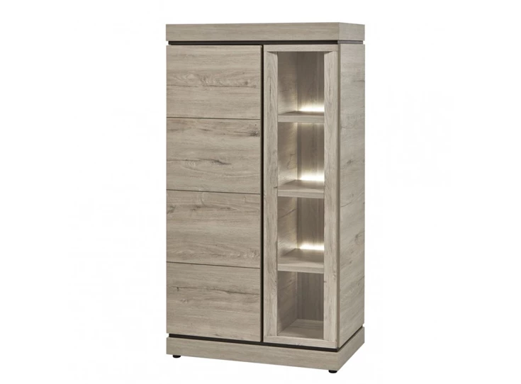 KV1L K541 lichtgrijze eik belluno vitrine links evan