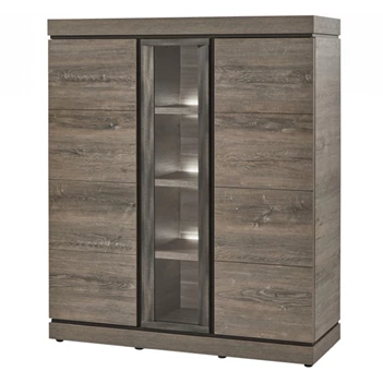 V1 vitrinekast evan belluno K538 donkerbruine eik