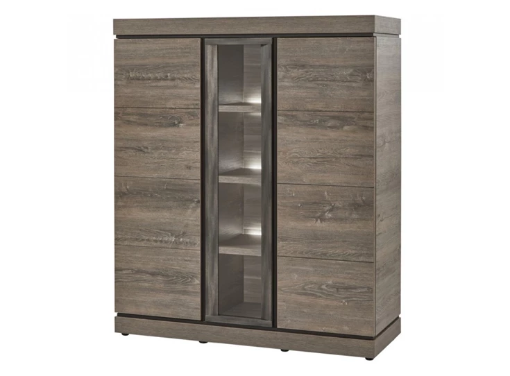 V1 vitrinekast evan belluno K538 donkerbruine eik
