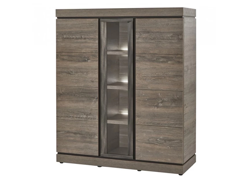 V1 vitrinekast evan belluno K538 donkerbruine eik