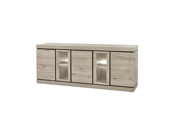 DR2 medium dressoir belluno K538 millenium eik lichtgrijs zwart evan