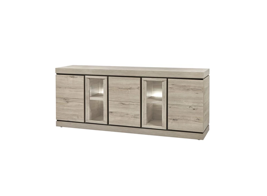DR2 medium dressoir belluno K538 millenium eik lichtgrijs zwart evan