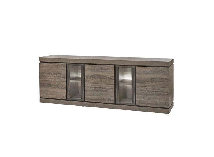 DR1 dressoir groot belluno evan K538 millenium eik donker bruin imitatie staal