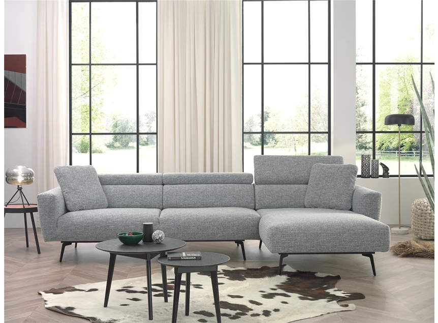 Zetel Sepp met longchair in stof