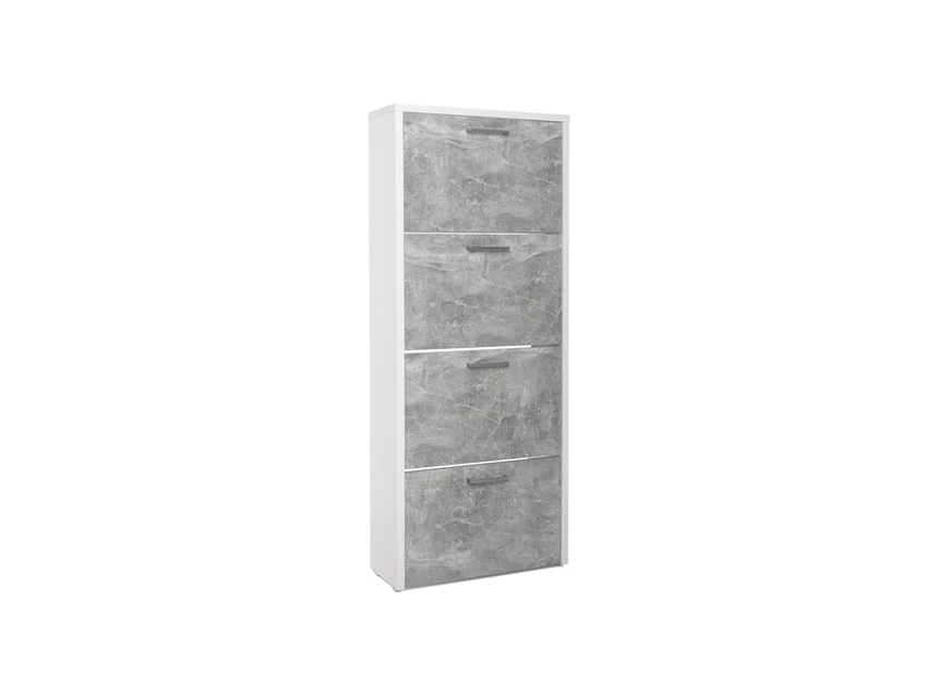 Fulda 2 wit betonlook finori schoenkast opbergen hout budget 4 klapladen 2538