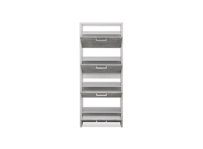 Fulda 2 wit betonlook 4 klapladen 2538 finori schoenkast opbergen hout budget