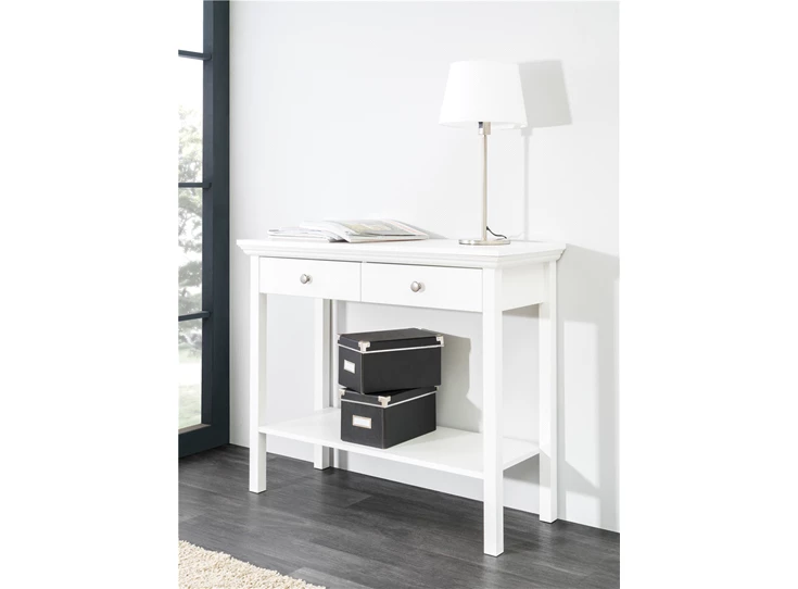 Landwood 44 console ronde metalen knoppen 1909 wandtafel finori wit landelijk