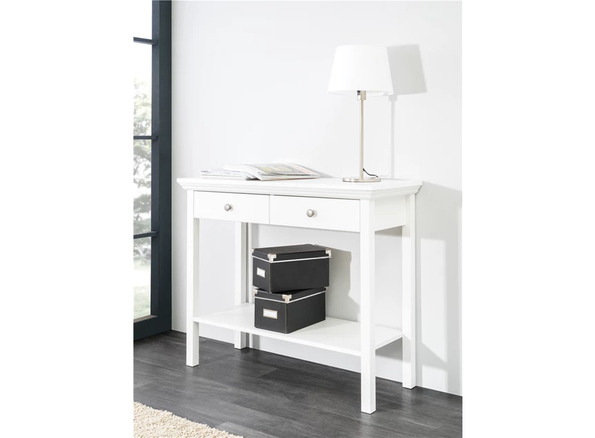 Landwood 44 console ronde metalen knoppen 1909 wandtafel finori wit landelijk