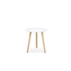 Imola 1 klein bijzettafel 2707 rond wit blad drie naturel houten poten finori scandinavisch design