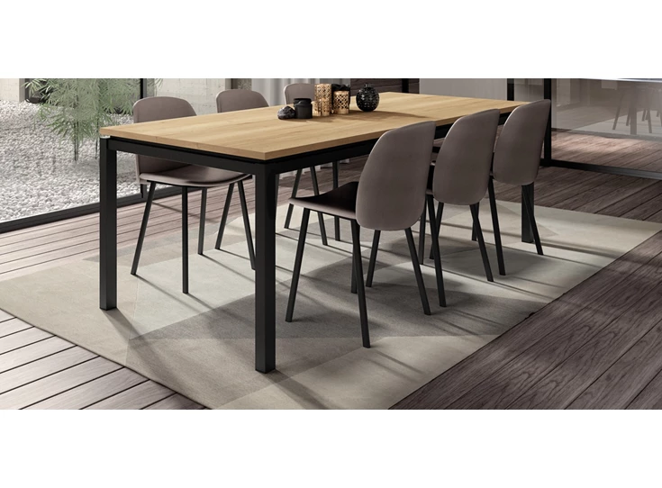 Olivia stoel lederlook keukenstoel modern stof zitting epoxy onderstel perfecta