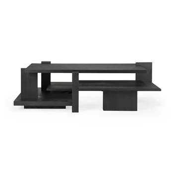 Teak Abstract Black Coffee Table 10118 Ethnicraft