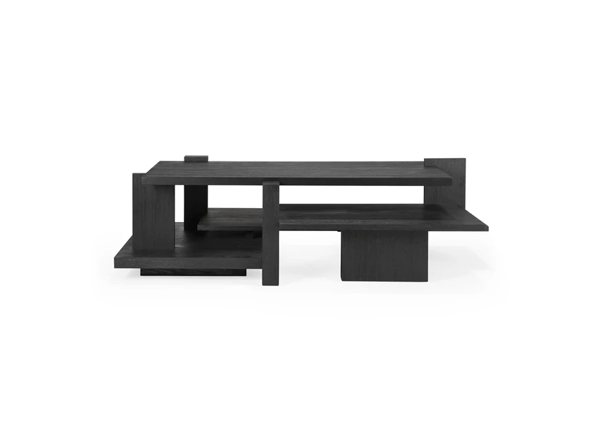Teak Abstract Black Coffee Table 10118 Ethnicraft