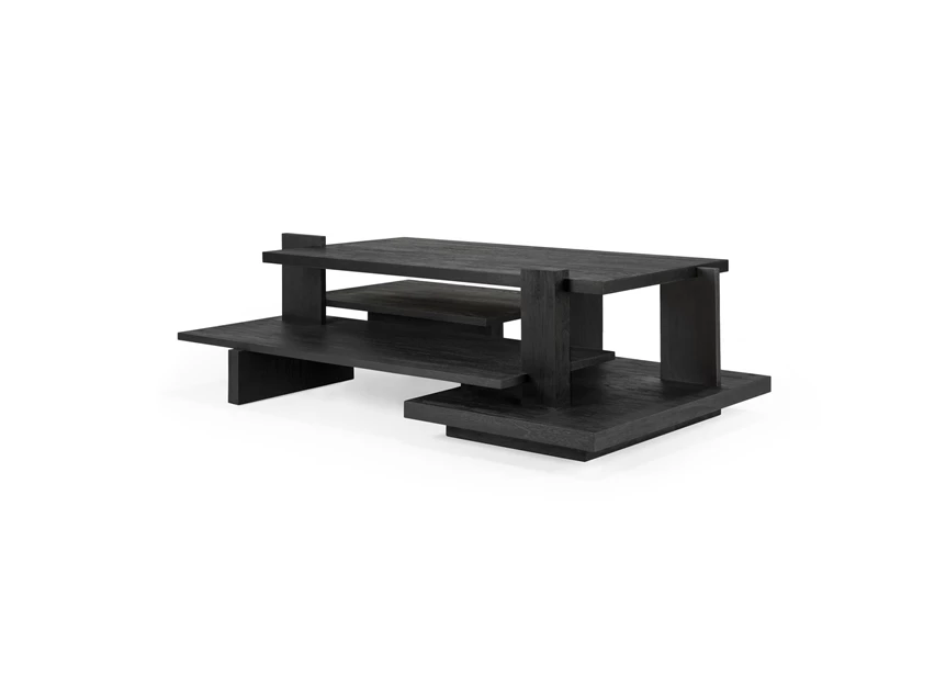 Zijkant Teak Abstract Black Coffee Table 10118 Ethnicraft
