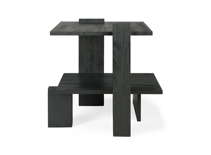 Bijzettafel Teak Abstract Black Side Table 10120 Ethnicraft