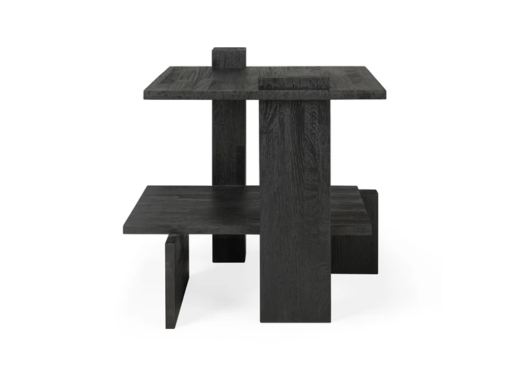 Achterkant Teak Abstract Black Side Table 10120 Ethnicraft