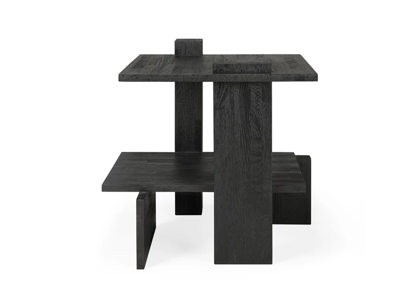 Achterkant Teak Abstract Black Side Table 10120 Ethnicraft