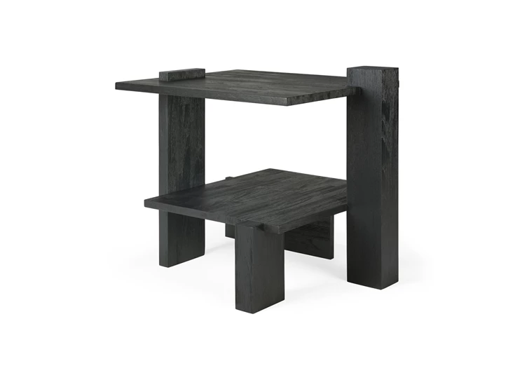 Zijkant Teak Abstract Black Side Table 10120 Ethnicraft