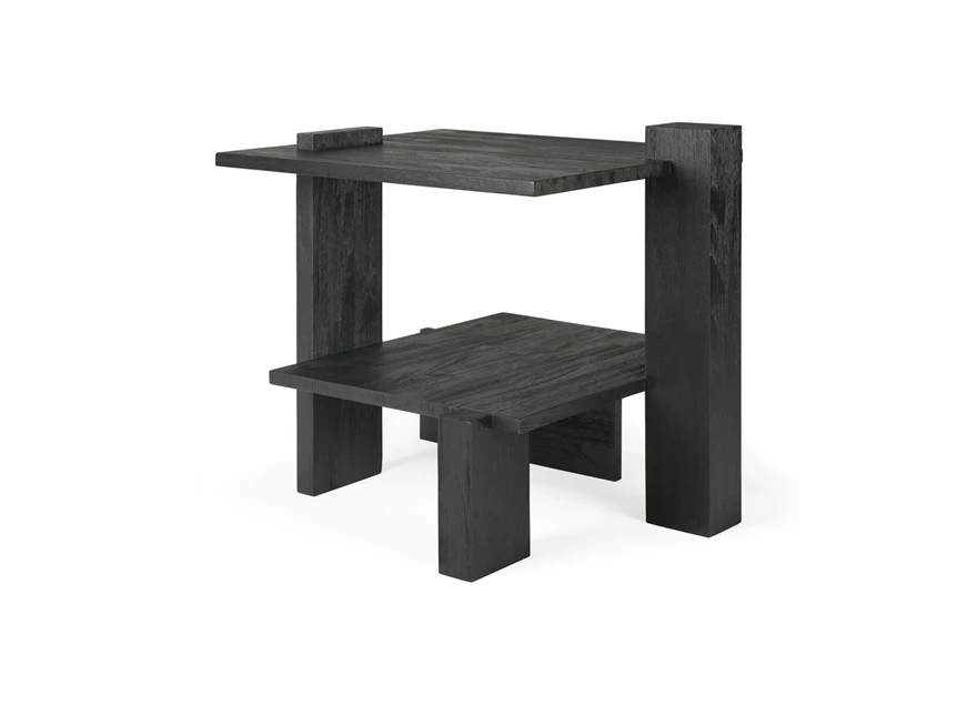 Zijkant Teak Abstract Black Side Table 10120 Ethnicraft