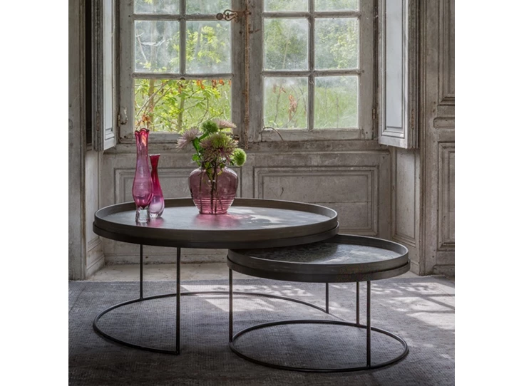 Sfeerfoto Round Tray Table Set 20329 Notre Monde metaal zwart