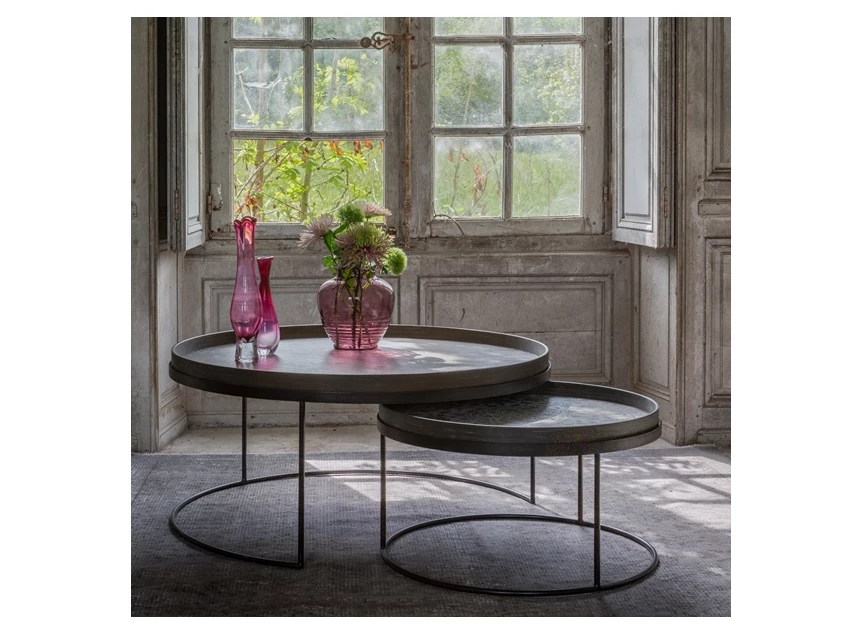 Sfeerfoto Round Tray Table Set 20329 Notre Monde metaal zwart
