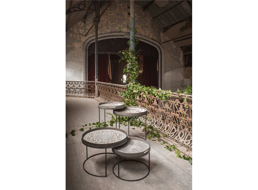 Sfeerfoto Round Tray Table Set 20721 Notre Monde metaal zwart