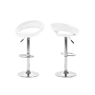 Barstoel Plump white/chroom