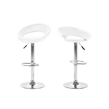 Barstoel Plump white/chroom