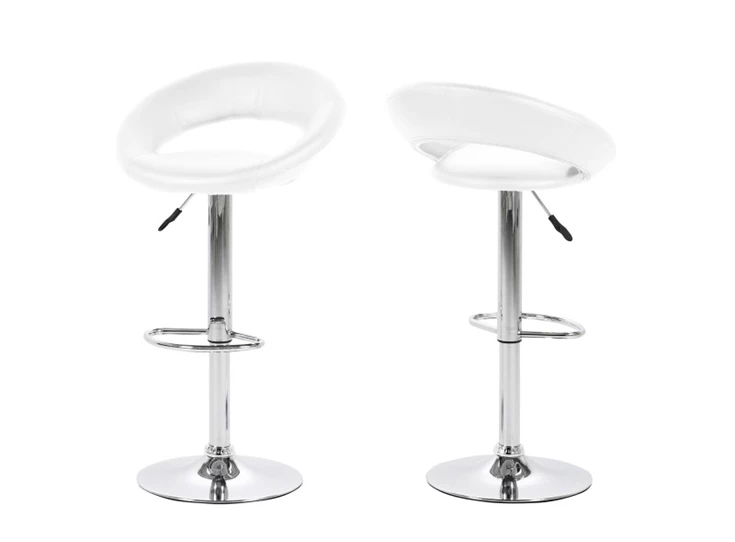 Barstoel Plump white/chroom