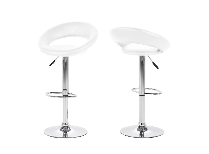 Barstoel Plump white/chroom