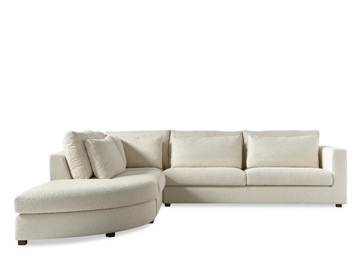 Hoeksalon pauline met ecru kleur en met hocker