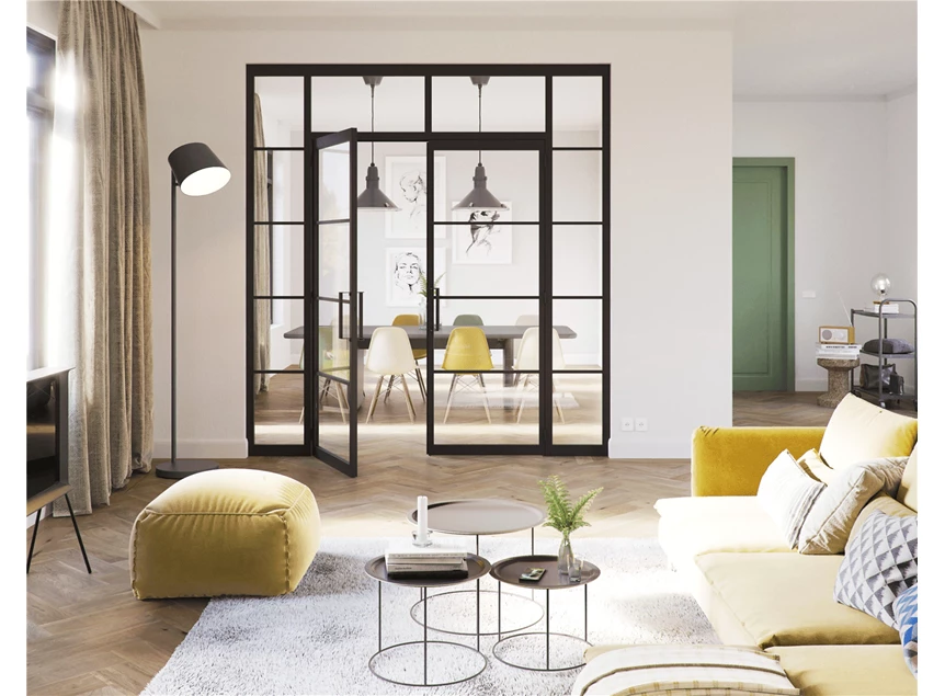 Dubbele deur met boven en zijlicht