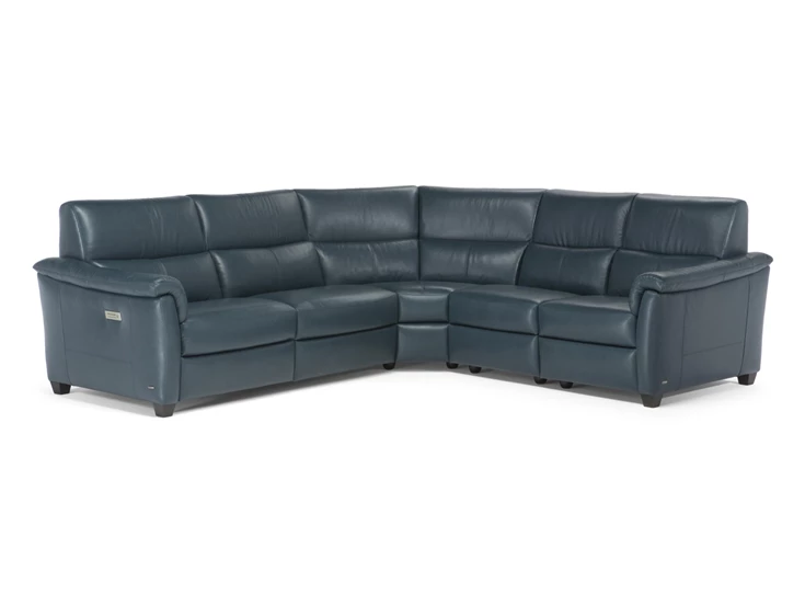 c068 Hoeksalon Astuzia blauw leder natuzzi editions
