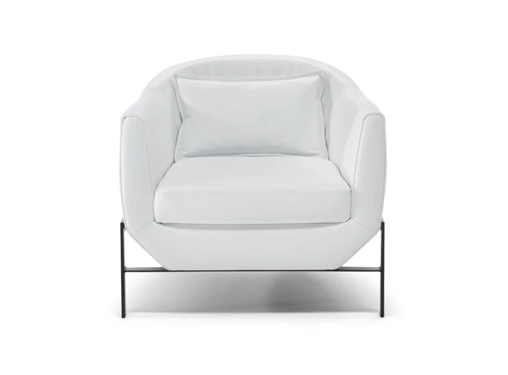 Bijzetzetel Poli zijkant fauteuil c196 natuzzi editions voorkant wit