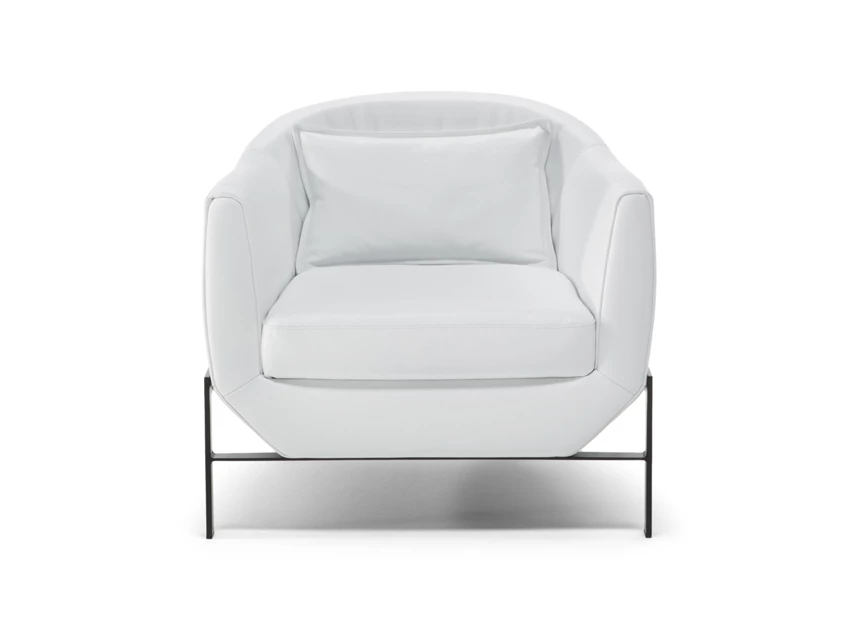 Bijzetzetel Poli zijkant fauteuil c196 natuzzi editions voorkant wit