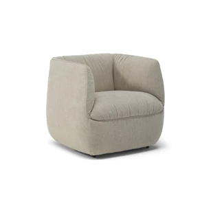 fauteuil Wally C195 natuzzi editions stof beige schuine voorkant zijkant