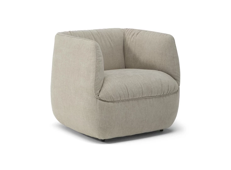 fauteuil Wally C195 natuzzi editions stof beige schuine voorkant zijkant