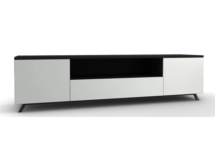 Napoli tv meubel mat lak wit -zwart greeploos