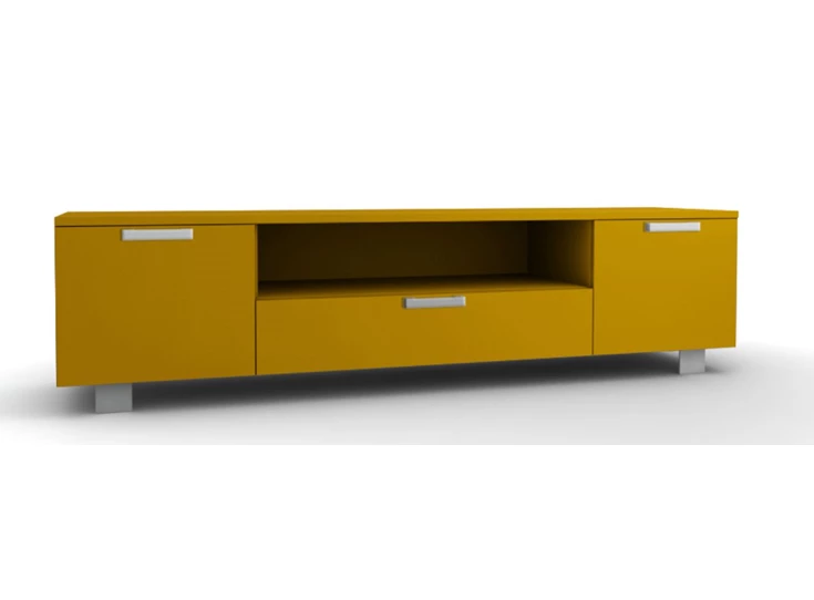 Napoli tv meubel met grepen lak oker