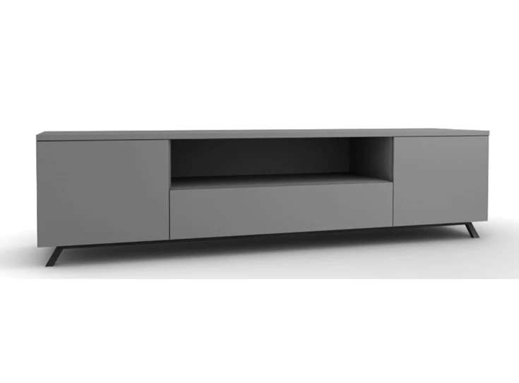 Napoli tv meubel push pull in mat lak stofgrijs