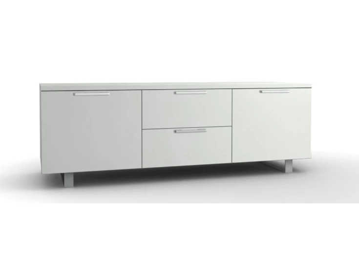 Napoli tv meubel hoog mat lak wit grepen en sledepoot.JPG