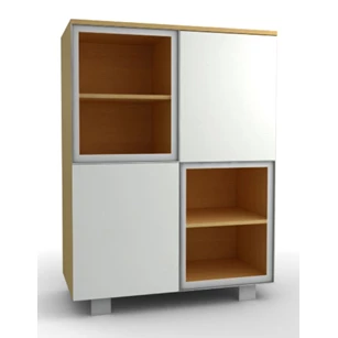 napoli bergkast eik combi wit