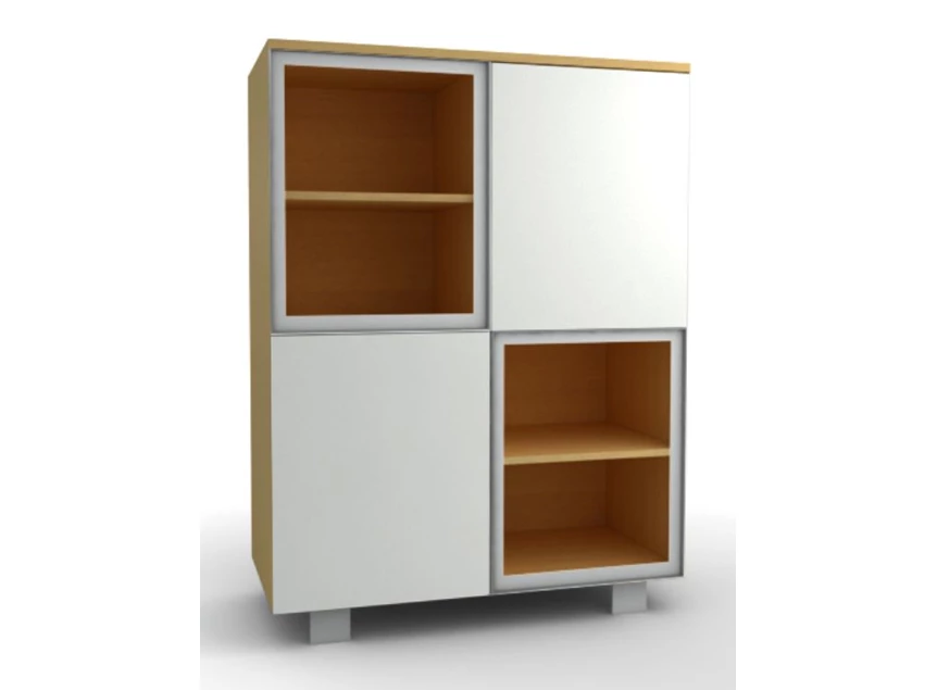 napoli bergkast eik combi wit