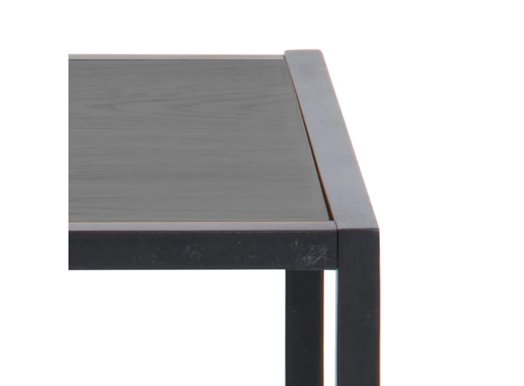 83602 seaford nachttafel zwart metaal hout detail nachttafel