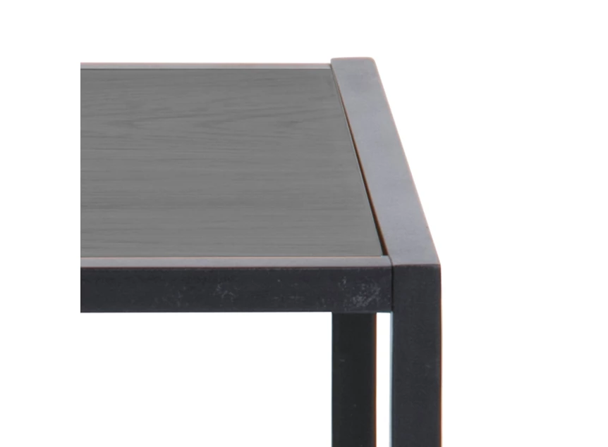 83602 seaford nachttafel zwart metaal hout detail nachttafel