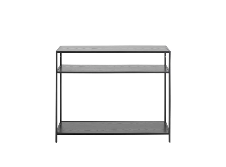 93702 seaford console zwart metaal hout actona recht vooraanzicht